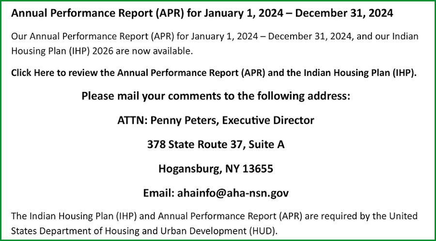 Annual Performance Report & Indian Housing Plan